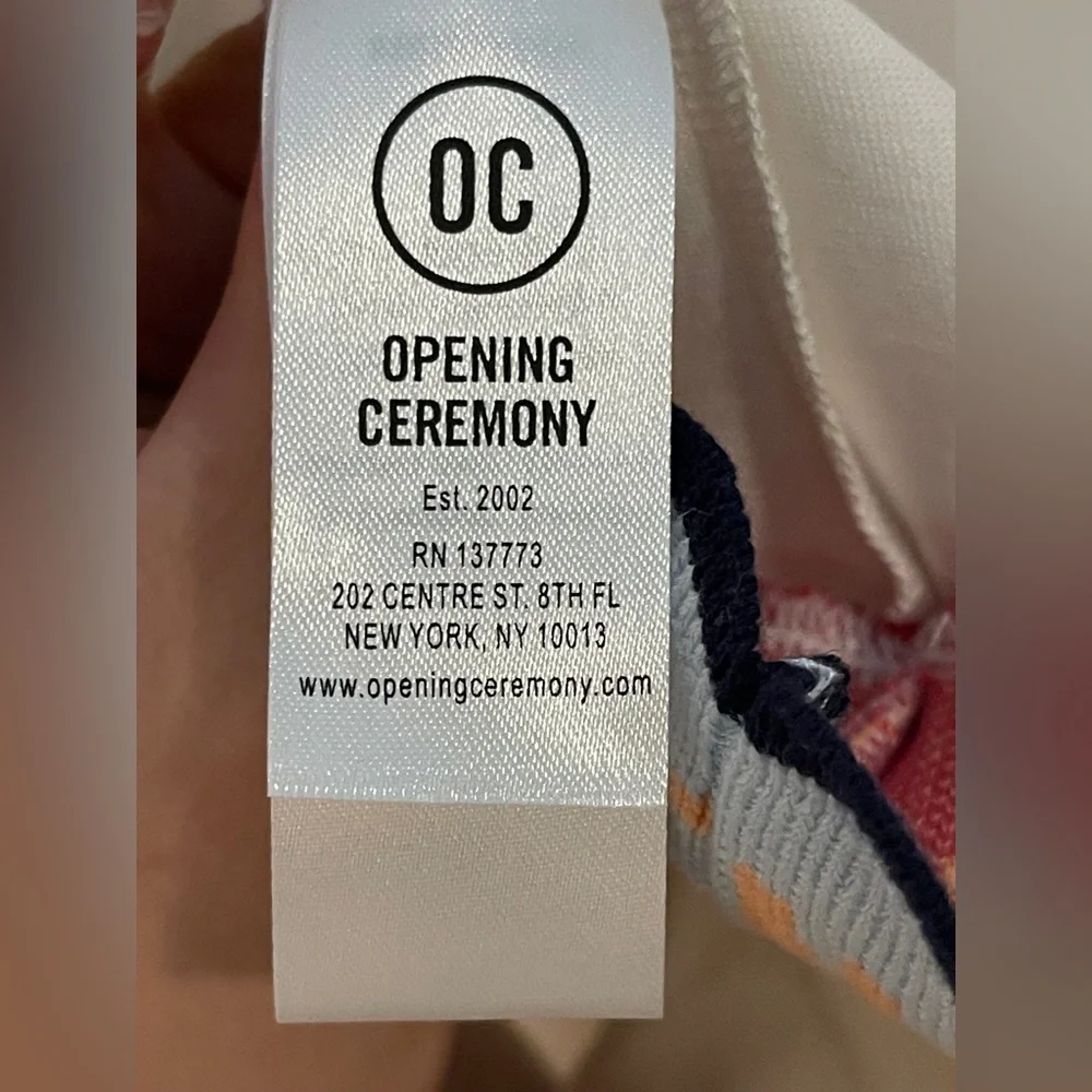 Opening Ceremony White Logo Hem Cropped Tee Size L NWT - Picture 5 of 7